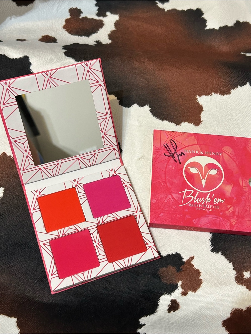 NIB Hank & Henry Blush'em Cheek Palette - Pink & Red Mix